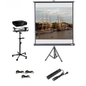 Multimedialny: ekran, projektor, stolik